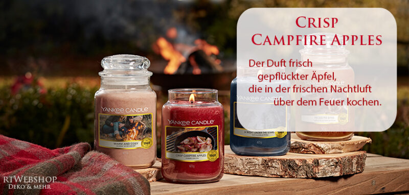 Yankee Candle Crisp Campfire Apples - Der Duft frisch gepflückter Äpfel, die in der frischen Nachtluft über dem Feuer kochen.