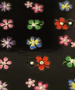 Profi NailArt Sticker - Blumenmuster mit kleinen Glitzersteinchen.