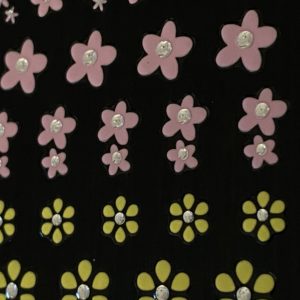 Profi NailArt Sticker - Blumenornamente mit Schmetterlingen und Steinchen.