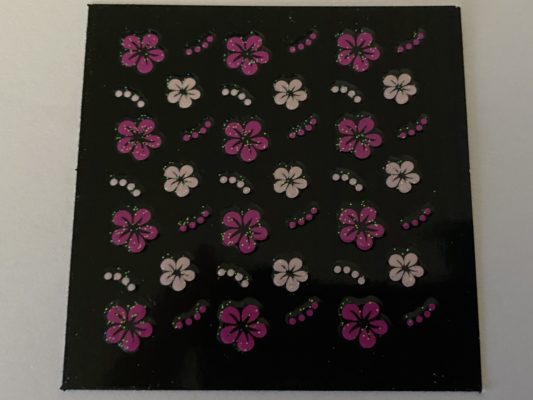 Profi NailArt Sticker - Blumenornamente mit Glitzer.
