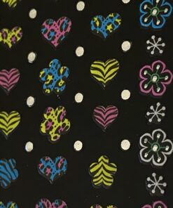 Profi NailArt Sticker - Tolle Neon-Sticker mit bunten Blumen und Herzen mit Steinchen.